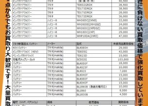 マキタ新製品・バッテリー・電材を高価買取中